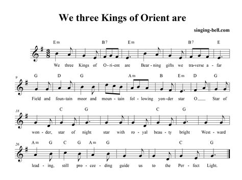 we three kings chords|we three kings printable.